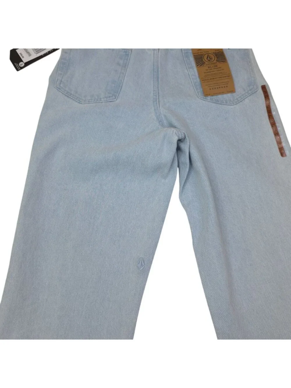Volcom Billow Loose Fit Denim Jeans Boys Youth sz 14 27  Relaxed Rise Light Wash